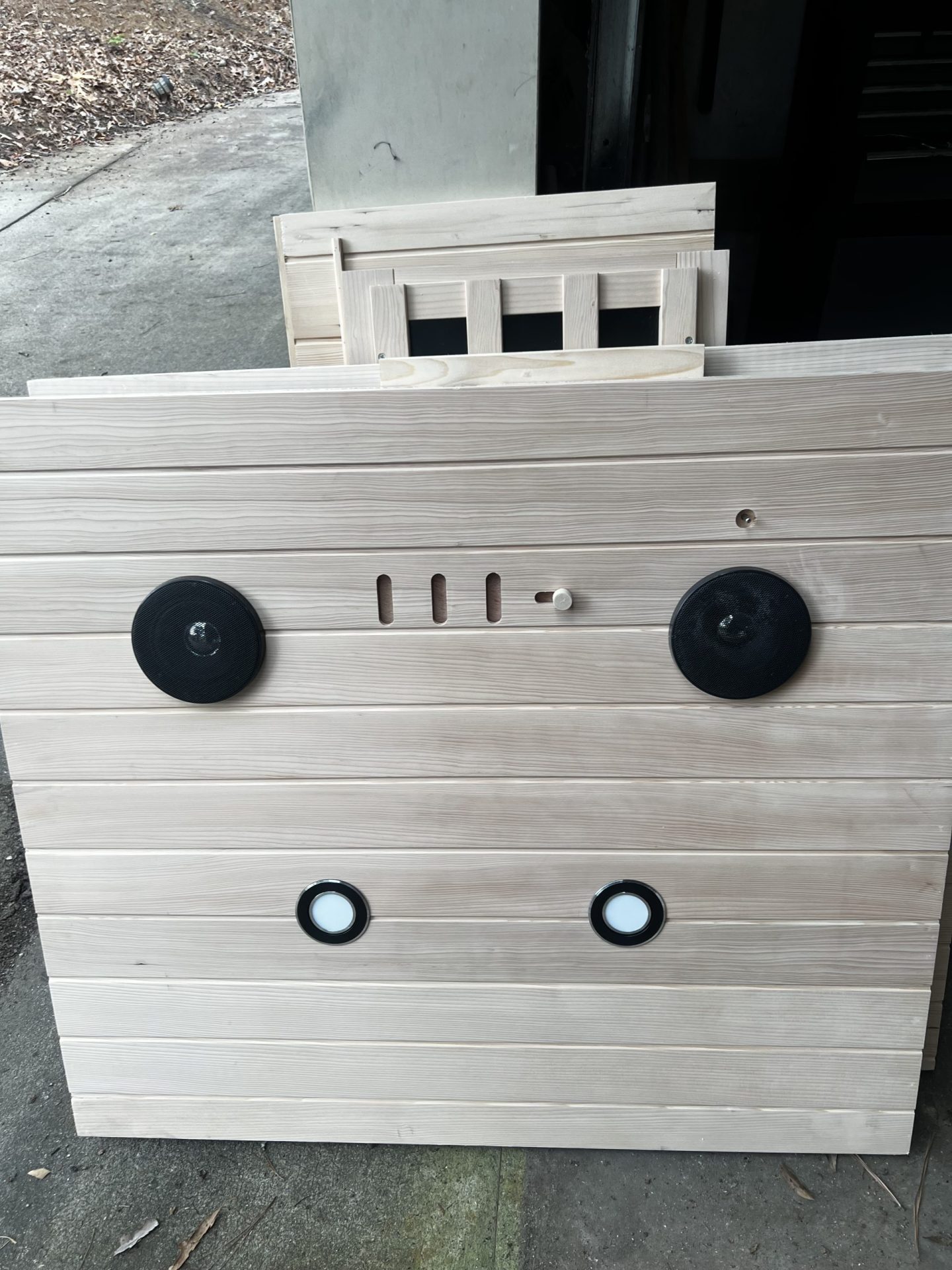 Kanlanth sauna roof panel with Bluetooth speakers and LED reading lamps